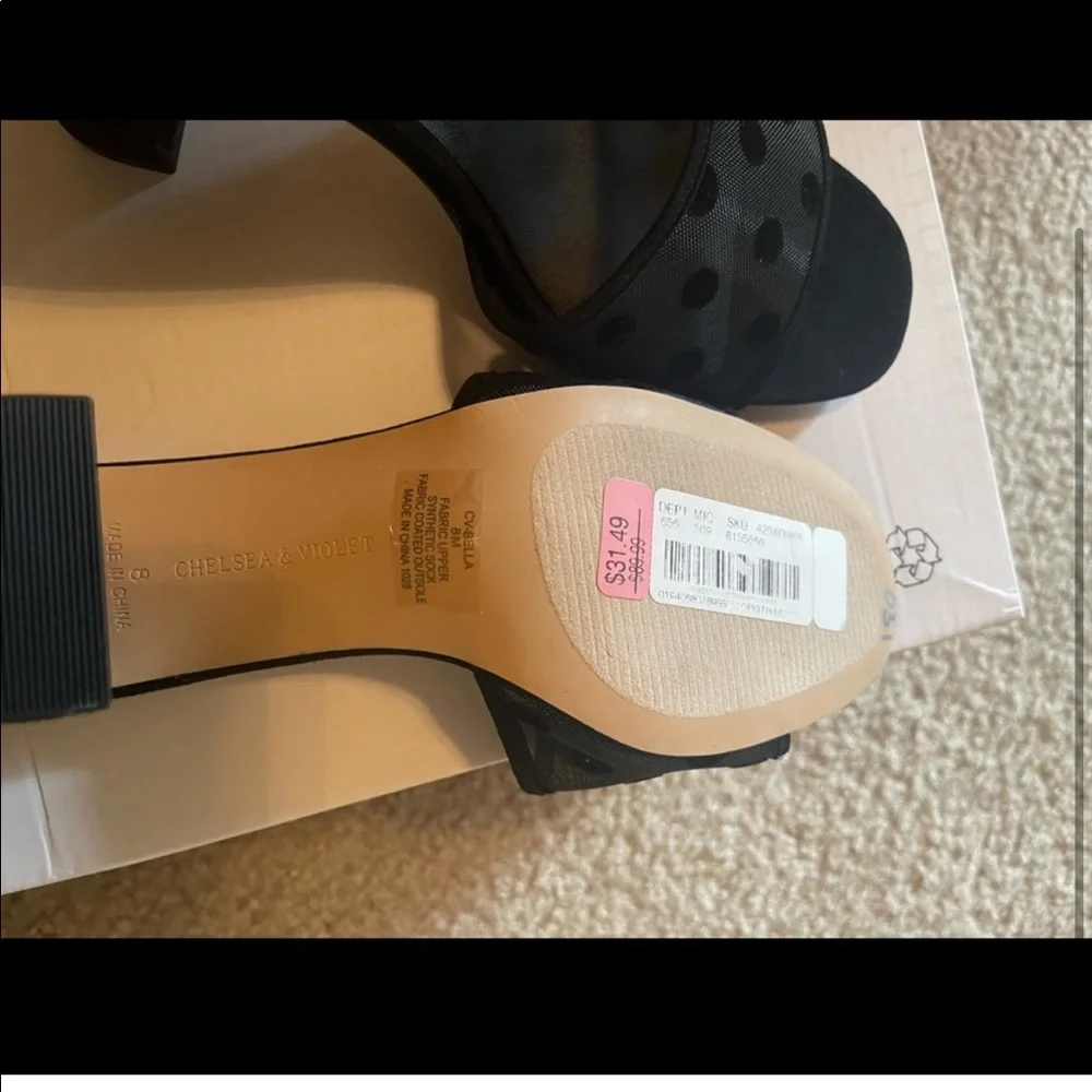 Chelsea & Violet Mesh Black Heels